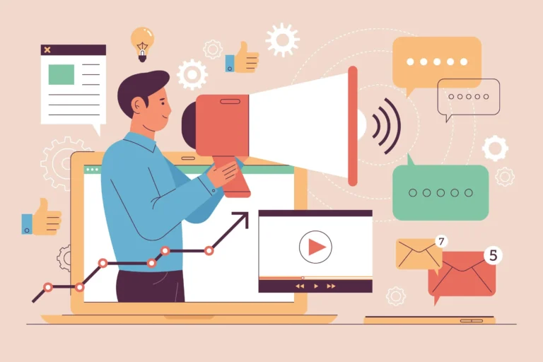 An illustration showcasing how animated marketing videos enhance business growth through increased engagement and conversions.